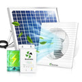 Solar Fan 8" with Adjustable Thermostat and Battery for Greenhouse | Solar Powered Exhaust Fans, Adjustable Temp Control, 25W Bifacial Panel, for Outdoor, shed, Chicken coop, Anti-backflow - size: 8 Inch