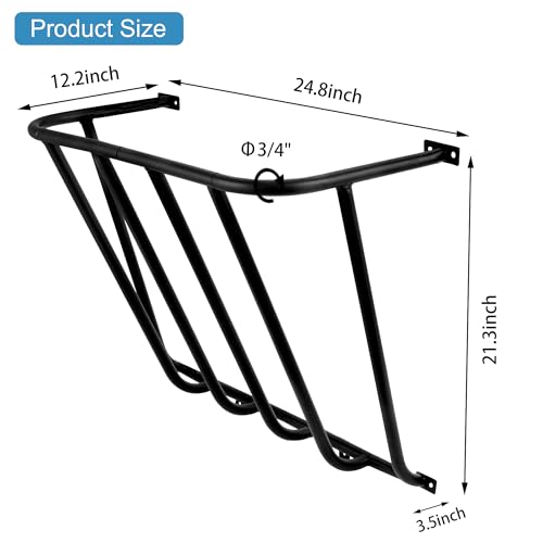 Hay Feeder Goat, 24.8 x 21.26 x 12.2 Multiple Sided Goat Hay Rack Suitable for Farms, Stables, Heavy Duty Galvanized Metal Wall Hay Rack for Sheep Horses, etc - size: 24.8 INCH