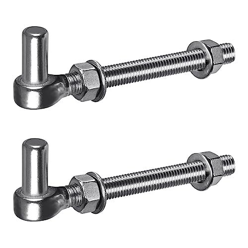 Insaga M16x 6'' J-Bolt Gate Hinge, 304 Stainless Steel J-Bolt Post Hinge for Farm Gate, 5/8" Male Pin J-Bolt Hinge for Chain Link Fence Gate, Gate Hinges for Metal Gates (2Pcs) - color: M16-6''-2PCS