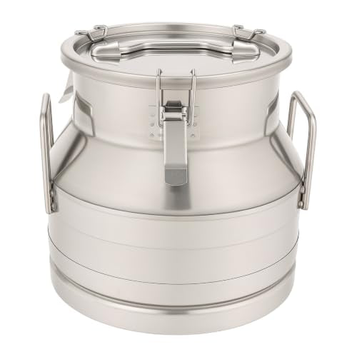 Stainless Steel Sealed Milk Barrel，12L/3.17Gallon Large Milk Bucket Wine Can Pail Tote Tank with Sealed Lid & Handle for Milk Wine Oil Liquid Tranport Storage Container - size: No Spigot