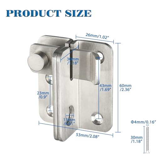 Alise Flip Latch Door Latch Gate Latch Barn Door Lock,Brusehd,Large Size | SUS 304 Stainless Steel Door Latch Lock for Wooden Fence Shed Barn Chicken Dog Cage Window Cabinet Backyard Garage - color: Brushed Nickel, size: Large Size (SUS304 SS)