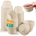 [𝟐𝐨𝐳, 𝟓𝟎𝟎-𝐏𝐚𝐜𝐤] Compostable Souffle Cups, Biodegradable Paper Portion Cups Made from Bagasse, Leak-Proof & Sturdy for Dips, Dressings, Samples (Natural) - color: Natural
