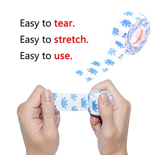 Stmandy Vet Wrap Bulk, Bandage Wrap Vet Tape 1 Inch,Waterproof Self Adherent for The People or The pet(cat, Dog, Horse and so one) who was injure or Have Wounds (Cartoon) - size: 5rolls*1 Inch