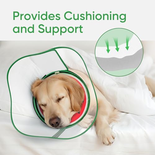 Supet Sponge Dog Cone Collar Stop Licking After Surgery, Dog Donut Collar | Adjustable Dog Recovery Collar Alternative, Detachable Shield, Soft, Comfy Cone, Neck Pillow for Large Dogs - color: Watermelon, size: XL(Neck 14"-18.5")