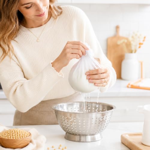 8Pcs 300 Mesh Strainer Bag, Nylon Fine Mesh Strainer Bags, Food Grade 2 Sizes (6 x 8 In & 8 x 12 In) for Straining Oat Almond Milk, Greek Yogurt, Juice, Cold Brew Coffee, Beer Tea, White