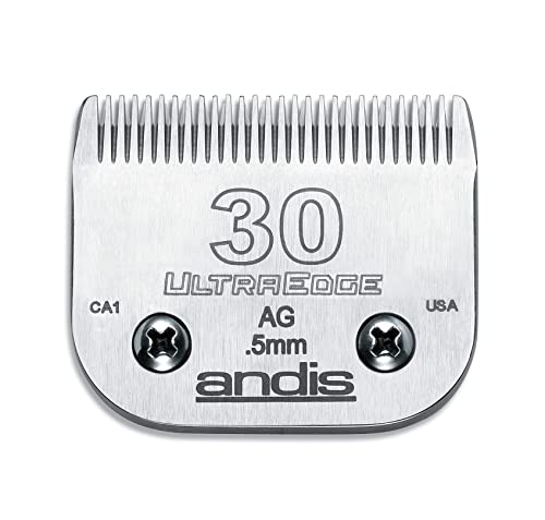 Andis 64075 UltraEdge Blade, Size 30, 1/50in, Chrome, for Larger Animals | Carbonized steel, rust & heat resistant, ideal for cattle & horses, andis clipper blade - style: 30 Blade (Pack of 1)
