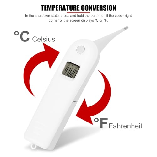 Professional Pet Veterinary Thermometer, LCD Display Fast Digital Thermometer for Livestock Pigs Cattle Sheep Dogs Horse