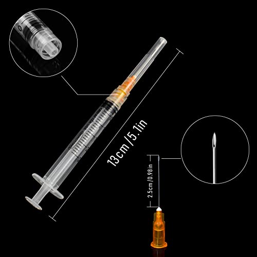 Gesanghua 100 Pack 2.5ml with 25 Gauge 1 Inch Luer Lock syring | Individually Wrapped - style: 2.5ML