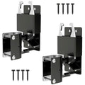 2 Way Farm Gate Latch, Heavy Duty Lockable Two Way Fence Gate Latch, Black Anti-Sag Gravity Latch for Fences, Metal Gates, Horse Corrals, Ranches, Round to Square Tube Conversion, 2 Pack