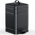 CEROELDA Small Trash Can with Lid-5L/1.3 Gal,Stainless Steel Outdoor Dog Poop Garbage Can-Farmhouse Retro Metal Waste Bin w/Step Pedal for Bathroom Bedroom Office-Soft Close-Black - color: Black