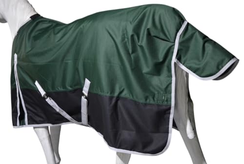 1200D Waterproof Light Weight Poly (100g Fill) Horse Winter Turnout Blanket with Standard Neck AT010002 (Green, 84") - color: Green, size: 84"