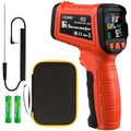 Infrared Thermometer Temperature Gun -58°F to 1796°, 16:1 Non Contact Laser Thermometer Gun with Thermocouple Probe for Humidity, Pizza Oven, Griddle, Ir Temp Gun for Home and Industry Repair - color: -58°F to 1796°F, Orange