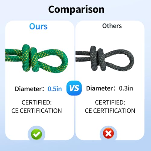 150Ft 1/2 Inch Heavy Duty Climbing Rope,Arborist Rope for Tree Pulling (Green) - size: 150ft-Green-1/2