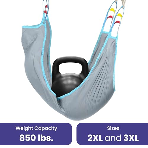 Medacure Full Body Patient Lift Sling Universal Compatibility - XXL Bariatric Polyester Transfer Sling for Hoyer, ProHeal, Invacare, Drive, and Other Patient Lifters