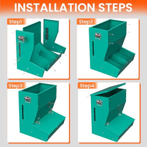 Hog Feeder for Pigs, 2 Door Heavy Duty Pig Feeder with Rainproof Lid, Self Feeder for Outdoor Use on Hog Farm, Homestead, or Pasture - size: 2 Door