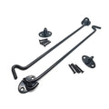 2 Pack 14" Long Hook and Eye Latch Black for Gate, Shed, Garage | 6mm Thick Stainless Steel, Rust-Resistant Black Coating, Stay Latched in Wind, Secure Privacy Latch, For Windows Barn Doors - size: ‎14-Inch