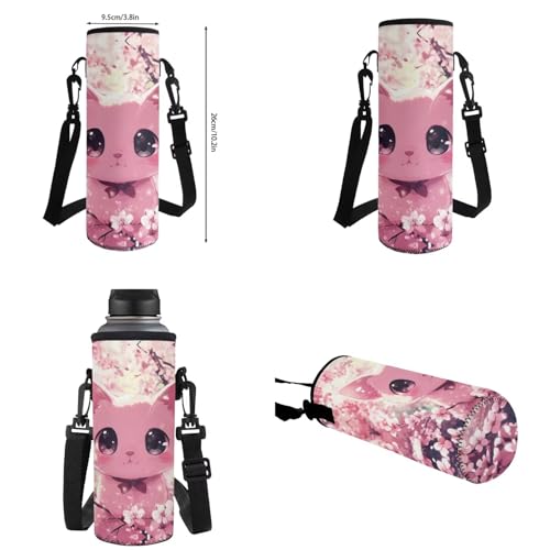 Upetstory Cherry Blossom Cat Backpack for Girls 6-8 10-12 Cute School Bookbag Elementary Kindergarten Preschool School Bag Lunch Box Pencil Case Water Bottle Sleeve Book Cover Children Daypack - color: Cherry Blossom Cat