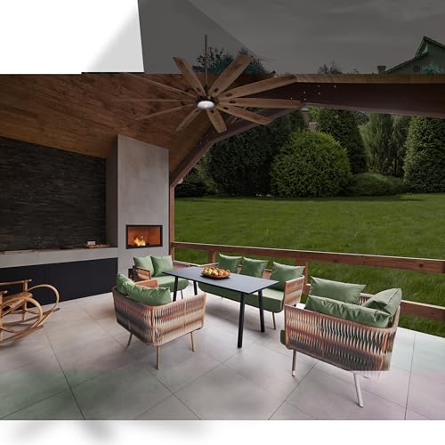 Minka Aire F865L-HBZ Barn H2O 84" Outdoor Ceiling Fan with LED Lights and Remote Control, Heirloom Bronze