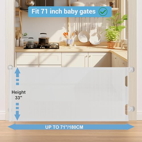 HAMOPY Auto-Lock Retractable Baby Gate Replacement Free-Punch Parts, Original Hardware Set (Including 2 x Latches + 2 x Brackets) Only Fit 55“&71” Auto-Lock Baby Gate(White) - color: Wh-pf