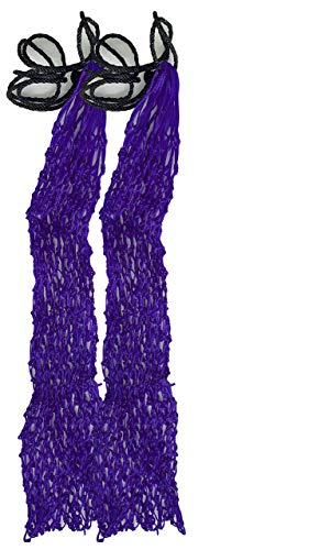 Majestic Ally 2 pcs Ultra Slow Feed 1.5"x1.5" Holes 40” Hay Net for Horses and livestocks (Purple) - color: Purple