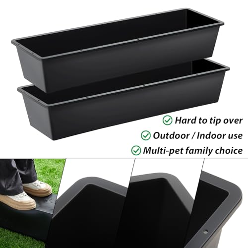 Geelin 4 Pcs 12 Gallon/48 Quart Livestock Water Trough Tempered Plastic | 39" Long Large Capacity Livestock Feeding Trough for Calves Pig Sheep Horses Alpacas and Goats Farm Animal Feeding - color: Black, size: 12 Gallon/48 Quart