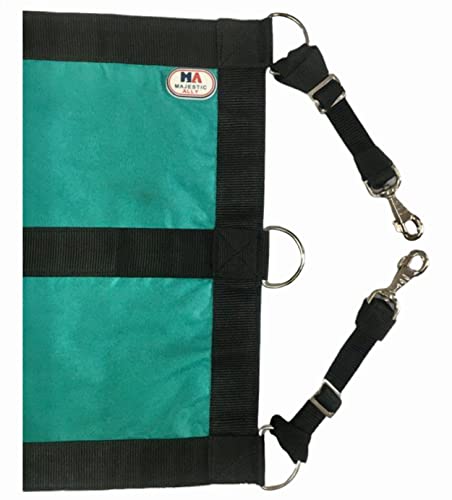 Majestic Ally 1200D 29"x19" Horse Stall Guard with Adjustable Straps and Hardware (Turquoise Black) - color: Turquoise Black