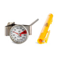 CDN ProAccurate® Instant Read Beverage Frothing Thermometer with Clip for Precise Temperature Measurement, 5" Stainless Steel Stem, Yellow Case (IRB220-F) - size: 5 inch Stem- 1.5 inch Magnified Dial