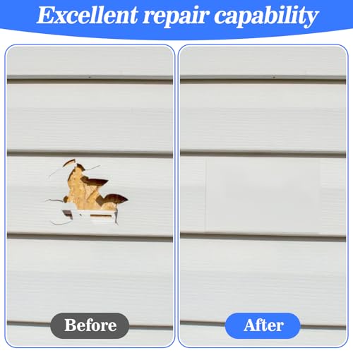 MAQIHAN 12 Pcs Vinyl Siding Repair Kit - White PVC Patch for Exterior Wall | House Siding Hole Cover for Mobile Home Skirting Panels, Fence Repair, Outdoor Wall Patches and DIY Maintenance