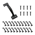 HOME MASTER HARDWARE 20 Pack 6-1/2 inch Gate Pull Door Handles Metal Gate Pulls Kitchen Furniture Cabinet Wardrobe Closet Drawer Handle Black with Screws | Black Pulls Handle for Wooden Fences, Shed Door, Closet Drawer, Furniture Wardrobe, Included Screws