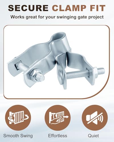 Gate Frame Hinges Fit 1-3/8" OD, Galvanized Chain Link Fence Gate Hinges | Fits 5/8" Pin Hole Heavy Duty Fence Gate Hinges for chain link fence gates, driveway gates, farm gates, other outdoor gate - size: 1-3/8inch