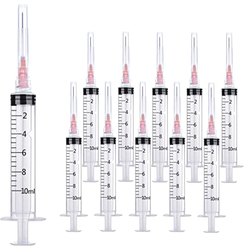 25 Pack 10ml 18Ga Lab Syringe Tools with Measurement, Individually Packed - style: 25 pack - 10ml 18 gauge