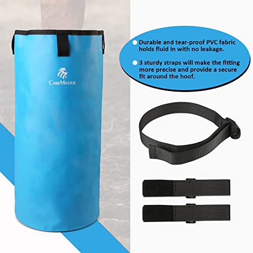 Hoof Soaking Boot for Horse, Waterproof PVC Hoof Soaker Bag with EVA Foam Pad, Secure 3-Strap Equine Icing & Soaking Boot for Hooves Care, Fits Most Hooves - color: Sky Blue