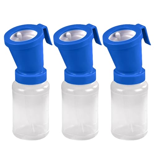 3 Pack Teat Dip Cup, Non Reflow Nipple Cleaning Disinfection, Dip Cup for Cow Sheep Goat, Non-Return Teat Dipper - 300 ml (Blue) - color: Blue