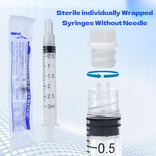 3ml Syringes Without Needles, 3cc Luer Lock Syringe - Disposable Individually Wrapped(30 Pack) - size: 3ml