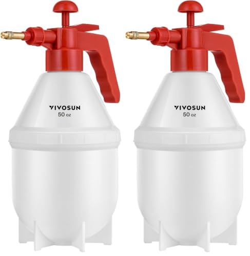 VIVOSUN 50oz Pump Sprayer, Handheld Garden Water Sprayer Bottle (Pack of 2) - color: Red, size: 50oz (Pack of 2)