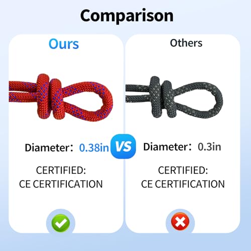 150ft 3/8 Inch Climbing Rope, Heavy Duty Arborist Rope(Red) - size: 3/8in-150ft-Red