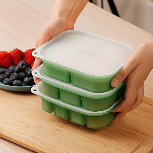 haakaa Silicone Baby Food Tray - Breastmilk Homemade Baby Food Mold - Baby Fresh Food Freezer Tray - Ice Cube Tray - - 4m+ Baby Toddler Kid - Pea Green - color: Pea Green, size: Medium