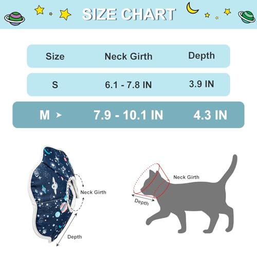 Depets Cat Cone Soft, Adjustable Recovery E-Collar for Pet Neck Size 9.5 in | Lightweight, Waterproof, Easy to Clean, Fits Kittens, Puppies, Rabbits after Surgery or Grooming, Prevents Licking Wounds