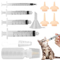 Pet Feeding Syringe with Nipple, Silicone Feeding Tools for Kitten Puppy Feeding Syringe for Newborn Cat Dog Small Animals Rabbits (4 syringe+ 1 bottle+1 brush) - color: 4 syringe+ 1 bottle+1 brush