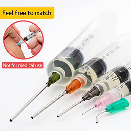 Glue Applicator Syringe with Blunt Tip Needle for Liquid, Ink, Oil, Perfume | Woodworking, Grease, Craft, Epoxy, Lip Gloss Making Filling Dispensing Kit