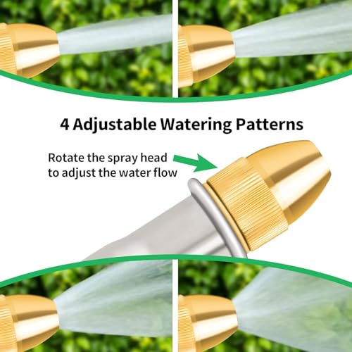 AUTOMAN Garden Hose Nozzle Sprayer, 2 Pack High Pressure Spray Nozzle, 100% Metal Water Hose Nozzle, 4 Patterns Watering Nozzle, Heavy Duty Garden Nozzle for Watering Plants & Lawns, Washing Cars - style: 4 Patterns 2 Pack