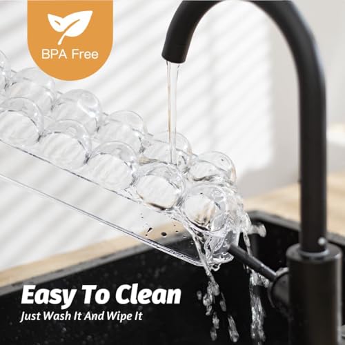 Egg Holder for Fridge with Lid, Egg Containerand for Refrigerator with Front Handle, BPA-Free Clear Plastic 14 Eggs Stackable Tray Storage for Refrigerator. (28 Eggs, Pack of 2)