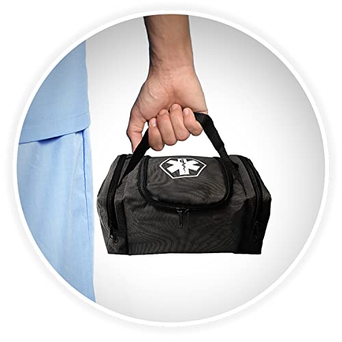 ASA TECHMED First Aid Responder EMS Emergency Medical Trauma Bag EMT, Fire Fighter, Police Officer, Paramedics, Nurse, Black - color: Black