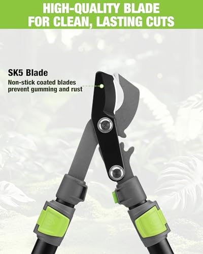 WORKPRO Extendable Bypass Lopper for Gardening, 25-37" Branch Cutter | Heavy Duty Pruning Shear, SK5 Blade, 1.5" Cutting Capacity, Gear System, Comfort Handle, for Tree Trimming - size: 1PC- 25"-37" Lopper