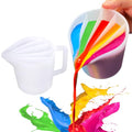 Kunyeah Split Cup with Handle 17OZ/500ML Silicone Cup for Paint Pouring Fluid Art Split Cup Acrylic Paint Pour Cup DIY Making Crafts Supplies Epoxy Resin Art Drawing Accessories (5 Chambers) - size: 5 Chambers