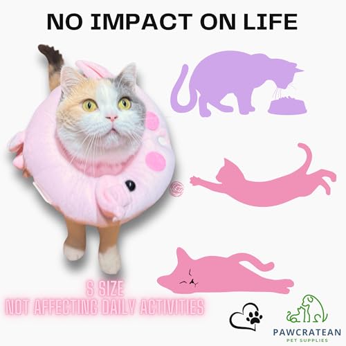 Adjustable Comfy Flower Style Elizabeth Collar for Cats Puppies Soft Recovery Cone Pet Protective Neck Collar (Pink Pig (Open Ring), Small) - color: Pink Pig (Open Ring), size: Small