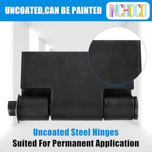 Weld On Hinges Extra Heavy Duty 4.4" x 4" Weldable Metal Butterfly Hinges Solid Steel Welding Butt Hinge Thickness 5mm for Heavy Metal Farm Garage Trailer Gates & Doors - 4 Pcs