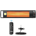 DR. INFRARED HEATER Portable Infrared Indoor and Outdoor Space Heater for Patio, Garage, Commercial & Residential With Remote Control, With Thermostat, Black - size: 34.6 Inches