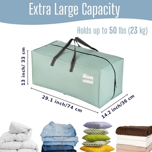 VENO 8 Pack Heavy Duty Moving Bags with Backpack Straps, Zippers & Handles, Extra Large Packing Bags for College Dorm Essentials, Moving Supplies Alternative to Cardboard Moving Boxes - color: Light Green Matte, size: 8 Pack