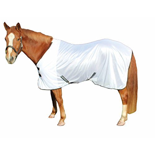 TuffRider Comfy Mesh Fly Sheet | UV Protection Horse Sheet, Standard Neck, 130 Grams Breathable Polyester Mesh - White - 48 - color: White, size: 48